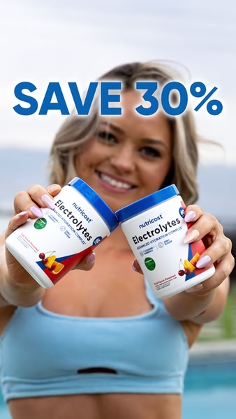 electrolyte supplement, hydration powder, sports drink mix, electrolyte powder, workout supplement, fitness drink, hydration supplement, sale promotion, lifestyle, energetic, trustworthy, blue, neutral